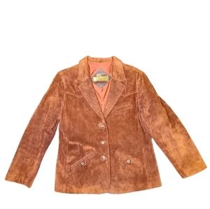 Montgomery Ward The Tannery 100% COW Hide Suede Womens Blazer Size XL